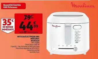 Auchan Friteuse électrique uno moulinex af203110 offre