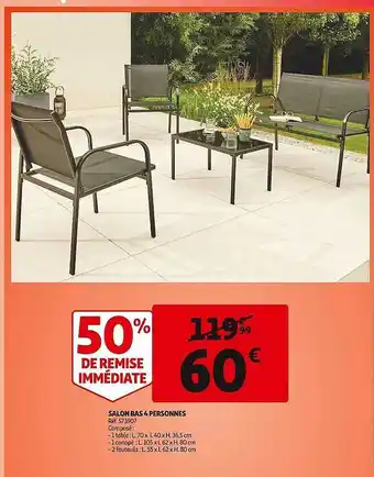 Salon bas 4 personnes
