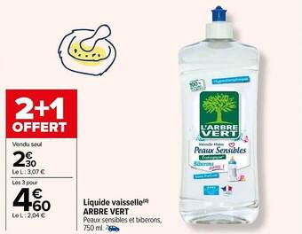 Carrefour Liquide vaisselle arbre vert offre