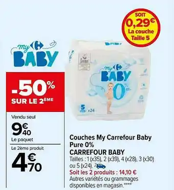 Carrefour Couches my carrefour baby pure 0% carrefour baby offre
