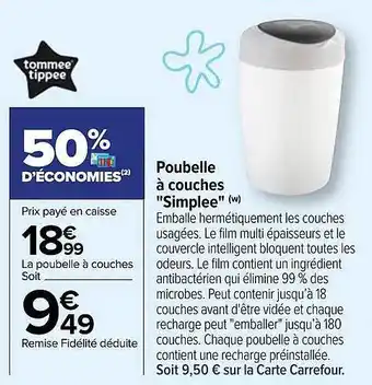 Carrefour Poubelle à couches offre