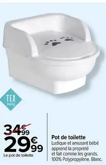 Carrefour Pot de toilette tex baby offre