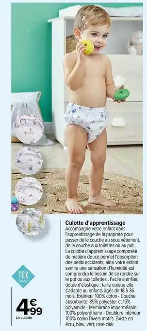 Carrefour Culotte d'apprentissage offre