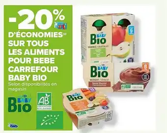 Carrefour Les aliments pour bébé carrefour baby bio offre