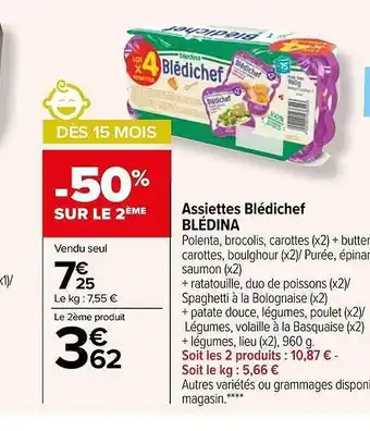 Carrefour Assiettes blédichef blédina offre