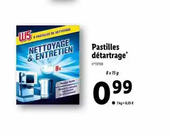 Lidl Pastilles détartrage w5 offre