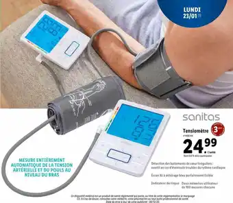 Lidl Tensiomètre sanitas offre