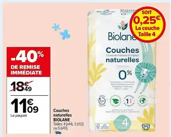 Carrefour Couches naturelles biolane offre