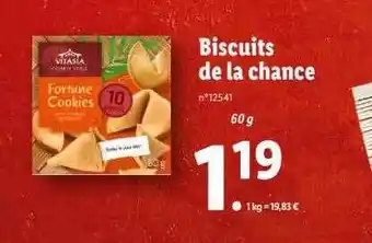 Lidl Biscuits de la chance vitasia offre