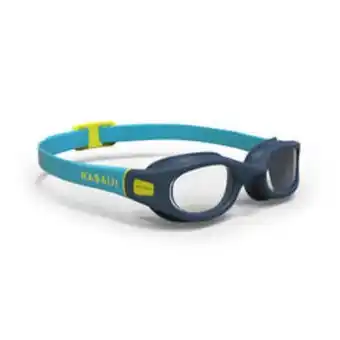 Decathlon Lunettes de natation 100 soft - taille s - verres clairs - bleu jaune offre