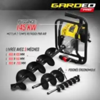 Tarière thermique 52cc + 3 mèches 100 - 150 et 200mm - gardeo