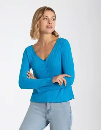 Femmes t-shirt à manches longues - ourlet coquille