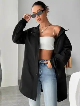 Shein ezwear veste coupe-vent Ă cordon Ă bouton