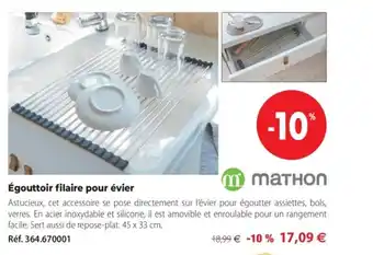 Mathon Égouttoir filaire pour évier offre
