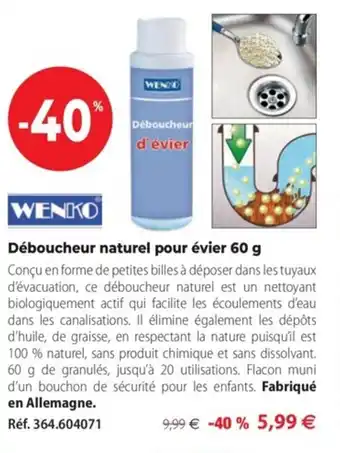 Mathon Déboucheur naturel pour évier 60 g offre