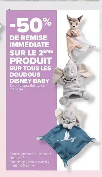 Carrefour Doudous disney baby offre