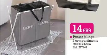 Kandy Panier à linge 2 compartiments offre