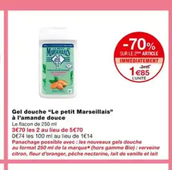 Monoprix Gel Douche Le Petit Marseillais a l'Amande Douce offre