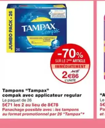 Tampons Tampax Compak Avec Applicateur Regular