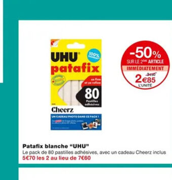 Monoprix Patafix Blanche UHU offre