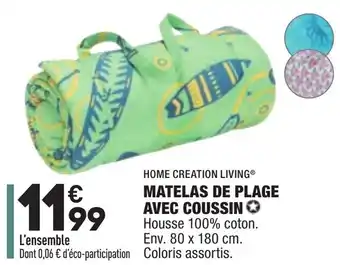 ALDI Matelas De Plage Avec Coussin offre