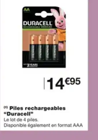 Monoprix Piles Rechargeables Duracell offre