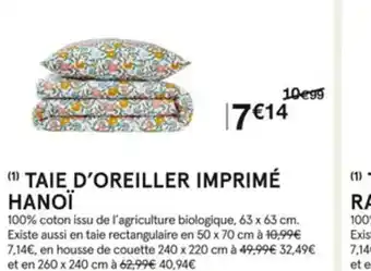 Monoprix Taie d'Oreiller Imprime Hanoi offre