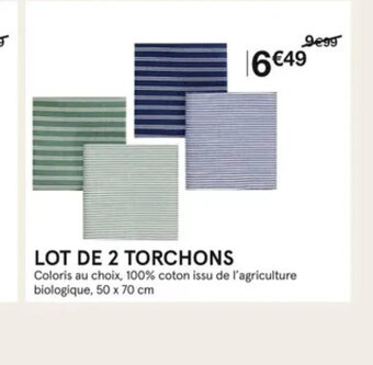Monoprix Lot de 2 Torchons offre