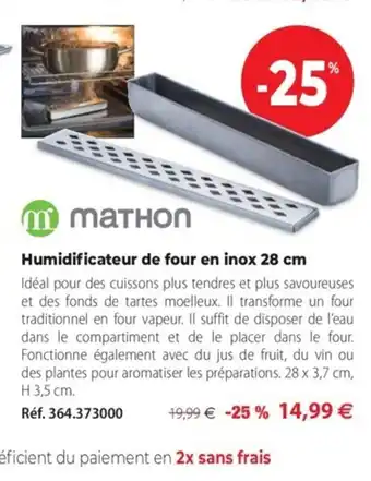 Mathon Humidificateur de Four En Inox 28cm offre