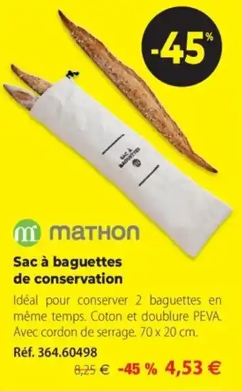 Mathon Sac a Baguettes de Conservation offre