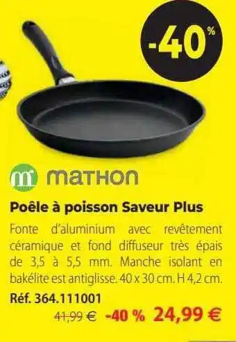 Mathon Poêle à poisson saveur plus mathon offre