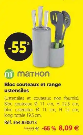 Bloc couteaux et range ustensiles mathon