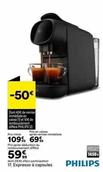 BUT Expresso à capsules philips offre