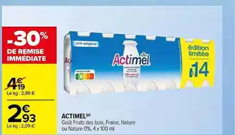 Carrefour Actimel offre
