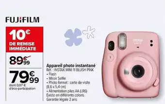 Carrefour Appareil photo instanttané fujifilm offre