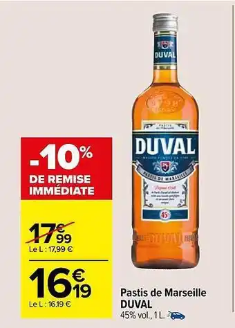 Carrefour Market Pastis de marseille duval offre