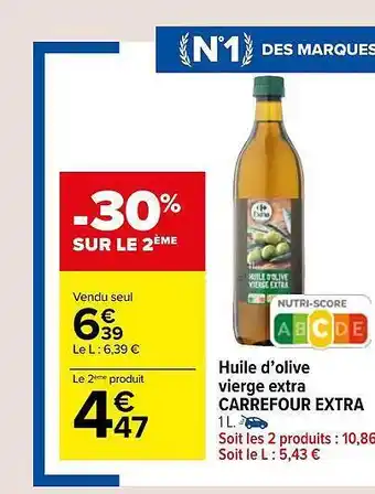 Carrefour Market Huile d'olive vierge extra carrefour extra offre