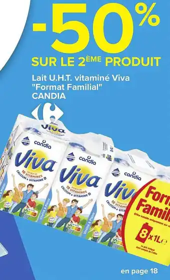 Carrefour Lait u.h.t. vitaminé viva offre