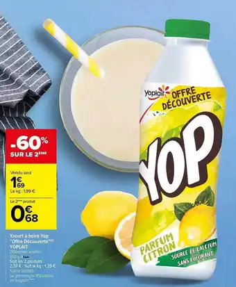 Carrefour Yaourt à boire yop offre