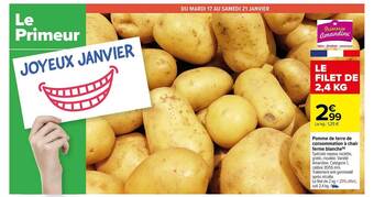 Carrefour Pomme de terre de consommation à chair ferme blanche offre