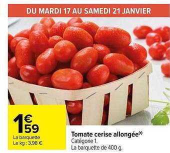 Carrefour Tomate cerise allongée offre