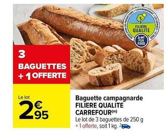 Carrefour Baguette campagnarde filière qualité carrefour offre