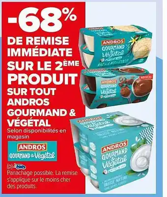 Carrefour Produit andros gourmand & végétal offre