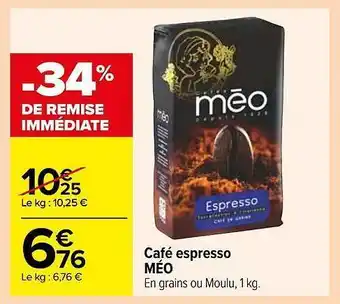 Carrefour Café espresso méo offre