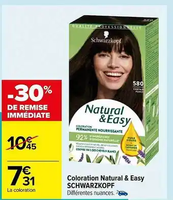 Carrefour Coloration natural & easy schwarzkopf offre
