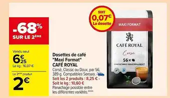 Carrefour Dosettes de café offre
