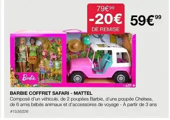 Costco Barbie coffret safari - mattel offre