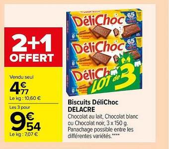 Carrefour Biscuits délichoc delacre offre