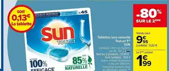 Carrefour Tablettes lave-vaisselle tout en 1 sun offre