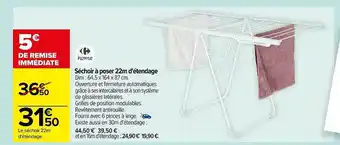 Carrefour Séchoir à poser 22m d'étendage offre